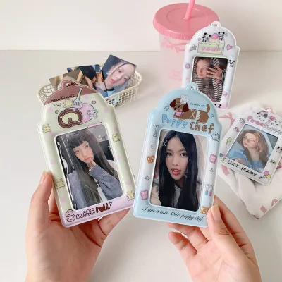 HECION Graffiti PVC Card Holder Photocard Sleeve Transparent ID Card Case Campus Card Protector for Students