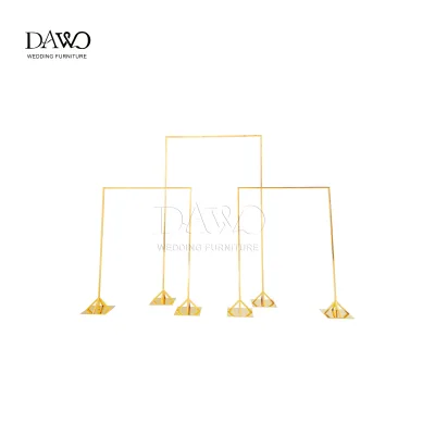 Modern Gold Wedding Arch Stand Modular Stainless Steel Backdrop Frame for Ceremony Event Decor Indoor/Outdoor