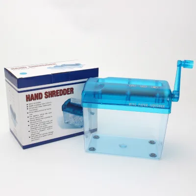 2021 A6 Size Manual Paper Shredder Mini Rotating Handle Designed for Shredding Cards