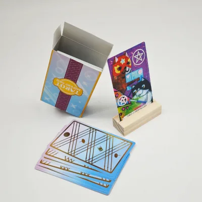 High Quality Custom Printing Logo Cute Cat Tarot Tarot Cards with Card Holder Stand