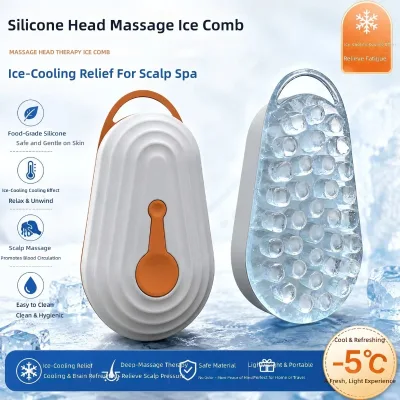 Silicone Ice-Wrapped Hair Massage Comb with 4G Technology for Scalp Therapy and Cold-Temperature Relaxation