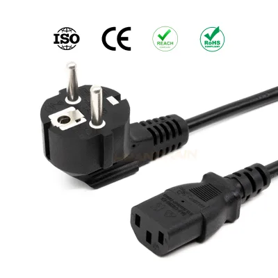 AC Power Cord Cable 1.5M 1.8M Black High Quality EU Power Cord with Copper Core CU CCA for Laptop Desktop Computer Power Cable