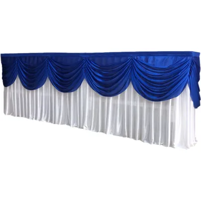 Elegant Satin Table Skirt With Swag Design for Wedding Banquet Event Decorative Skirting Perfect for Dining Table Decoration