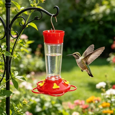 Humming Bird Feeder Clear Plastic /glass 5 Nectar Ports for Outdoor Garden