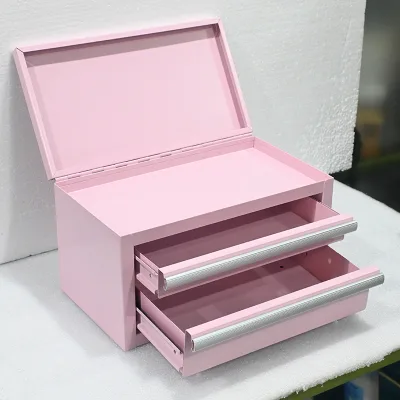Wholesale MaoRong Multi Color SPCC Waterproof Powder Coated Rectangular Mini Tool Box 2 Compartments Drawers Workshop Storage