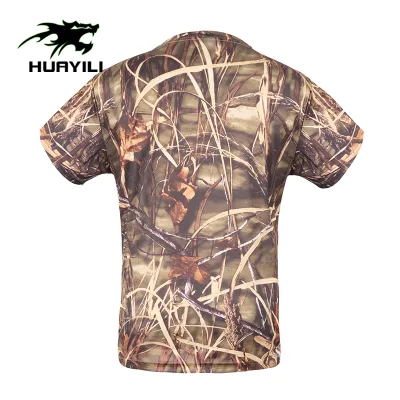 Camouflage Outdoor Hunting Shirts Men's Camo Combat Tactical Shirt Short Sleeve Quick Dry T-Shirt