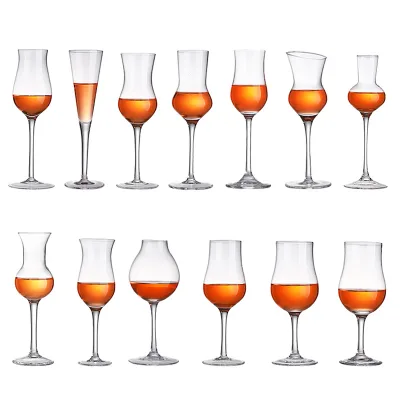 Hand Blown Tulip Whiskey Glass Crystal Glass Goblets Brandy Snifter Glass Scotches Tasting Glasses for Bar Party
