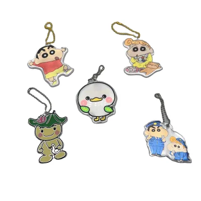 High Visible Custom Shape Logo Reflex Key Chain CE Reflective Keychain for Decoration Safety