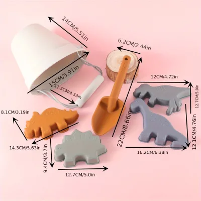 Children Custom-made Beach Bucket Set Silicone Baby Educational Toys