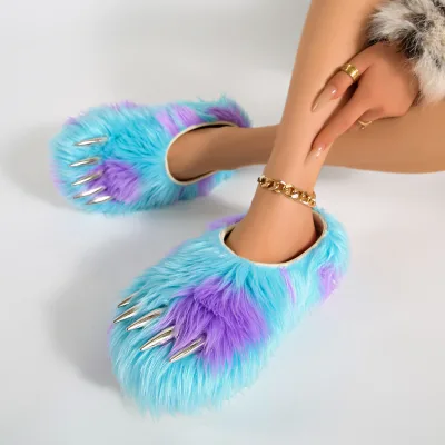 Mao Mao Paw Slippers Cross-Border Imitation Mao Muller Shoes Internet Celebrity Heightened Platform