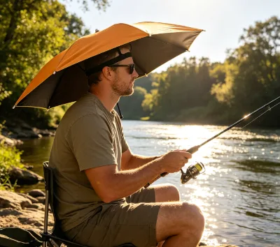Multi Color Custom Printed Logo Head Umbrella Hat Lightweight Black Lined Waterproof Sun Hat for Outdoor Farming Camping