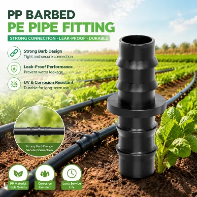 16mm 20mm 25mm PP Barb Pipe Fittings Agricultural Drip Irrigation Connection Accessories for Tubing