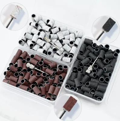 100 Pcs 80/120/180 Grit Large Nail Sanding Bands Professional Manicure Great Fit for Nail Drill Bits for Acrylic Nails