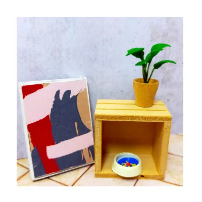 1:12 Miniature Unisex Cozy Corner Doll House Custom-Size Furniture Made Wood Plastic Material Yellow/Green 14 Years DIY