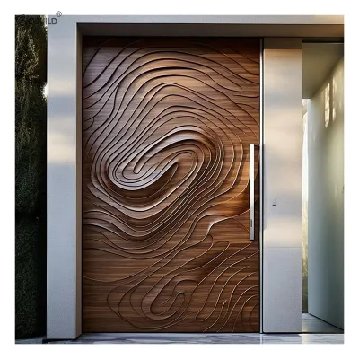 Best Price Solid Wood Door for Entry Hotel Apartment Exterior Windproof Decorative Main Entrance Wooden Door Frame from Europe