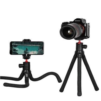 DODOUP ZJ55 Tripod Clip and Quick Release Plate Two-in-one Mini Flexible Octopus Tripod Flexible for Cellphone Smartphone
