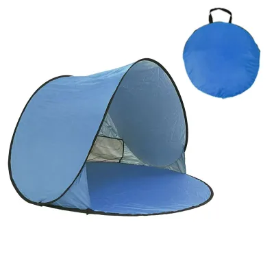 Foldable UV Protected Beach Tent with Durable Nylon Steel Frame Carry Bag Included for Outdoor Camping Beach Use