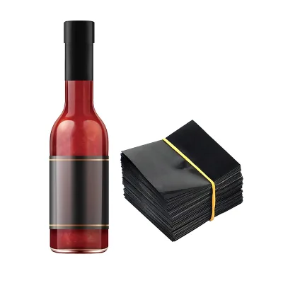 Pvc Black Neck Shrink Bands Sleeve Cap Shrink Wrap Heat Shrink Wrap Band Perforated for Bottle