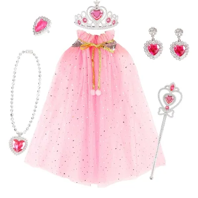 Halloween Girls Princess Cloak Purim Colorful Sequined Capes Princess Cloak Kids Shiny Bright Party Costume Girl Dress up