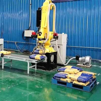 Automatic Depalletizing Robotic Arm for Titanium Dioxide, 25 kg Bag Powder Automatic Depalletizing Equipment