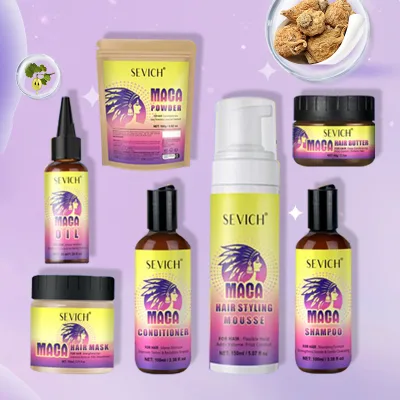 Pure Maca Powder Improve Scalp Hair Care Healthy Boost Hair Growth Serum Oil Hair Butter Mask Product Set