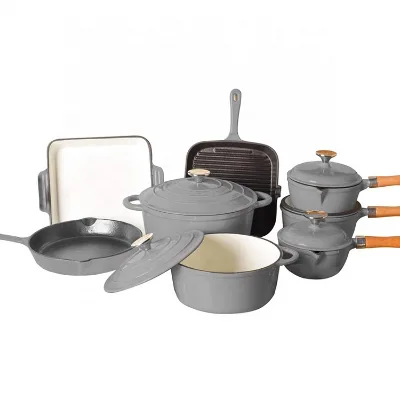 2022 Wholesale Enamel Cast Iron Cookware Set Non Stick Kitchen Ware Sets for German Turkish Korea Russian Japanese