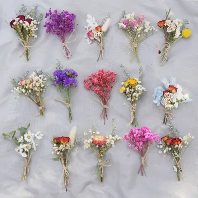 Natural Dried Flower Bunny Tails & Rose Bouquet for Thanksgiving Candle Making & Decorations