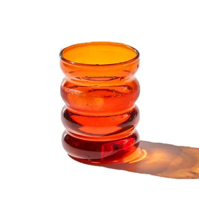 Wholesale Modern Glass Tumblers Large Capacity Leak Proof Reusable Portable Creative Ripple Design for Tea Coffee Milk Home Use