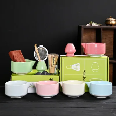 Japanese-style Dehua Ceramics Matcha Bowl Spout Chasen Holder 7 Tea Whisks Ceramics Tea Spatula Chasen Standcomplete Matcha