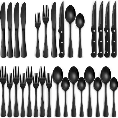 Hot Selling 24pcs Portable Stainless Steel Tableware Set Handmade Blade Knife Set with Multifunctional Ergonomic Design