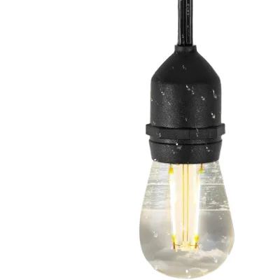 48FT E27 S14 LED Bulb IP65 Waterproof Plastic Solar Powered Wedding Party Patio Garden Outdoor UK AU Cafe Festoon String Lights