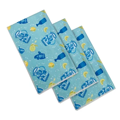 Wholesale Customize Printed Size Kitchen Cleaning Tea Towel Microfiber Dish Towel Cloth Kitchen Dinner Towel Woven Square Multi