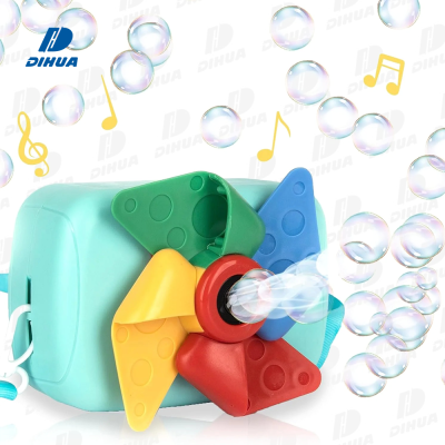 Camera Bubble Machine for Kids Bubble Toy with Neck Strap and Solution Bubble Blowing Toy with Music and Lights for Extra Fun