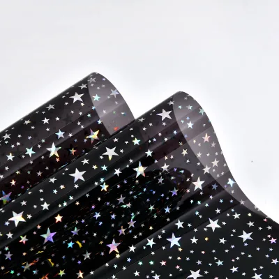 Anti UVR Holographic Laser Solar Window Film Privacy Film Self Adhesive Modern Decorative Silver Stars