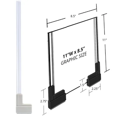 90 Degree Magnetic Base Two Sided Magnetic Boot Acrylic Sign Holder with Acrylic Strip