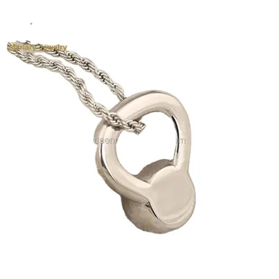 Costom Wholesale Custom Anti-silver Plated Weight Lifting Barbell Kettlebell Fitness Bodybuilding Pendant Necklace