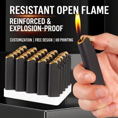 Customizable OEM Plastic Metal-cased Open-flame Grinding-wheel Lighter Suitable Corporate Branding Lighter US