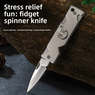 In-stock Fingertip Spinner Knife EDC Multi-tool Folding Outdoor Camping Survival Metal 3.7cm Blade