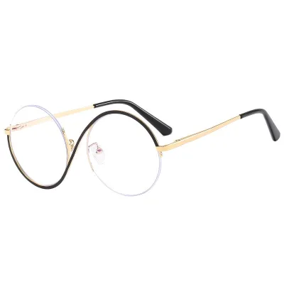 Anti-blue Light Mirror S Ring Hanging Wire Half Frame Spring Foot Glasses Metal Personality Comfortable Light Mirror
