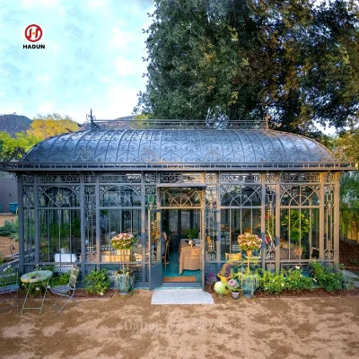 Hot Selling High Quality with Glass Door Glass Roof Metal Gazebo