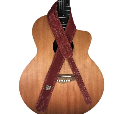 High Quality Frosted Leather Vintage Guitar Strap Soft Red Acoustic Guitar Strap Retro Minimalist Guitar Strap Accessories