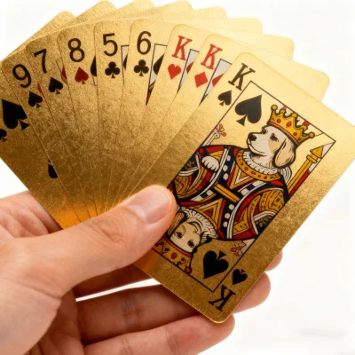 Source Factory Expedited Custom 24k Gold Foil Plated Golden 999.9 U.s. Top Seller Poker Playing Cards Dubai Conversation Games