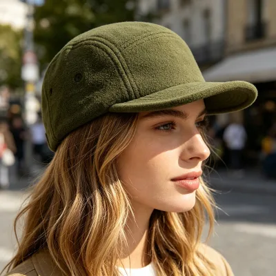 Adults Autumn/Winter Fleece Five-Panel Flat-Bill Hat Solid-Color Thermal Cap Outdoor Unisex Street-Style Casual Baseball