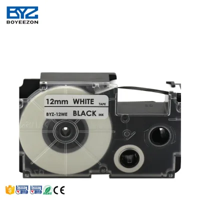12mm Label Printer Ribbon Compatible XR-12WE BYZ-12WE for casio P Touch Printer
