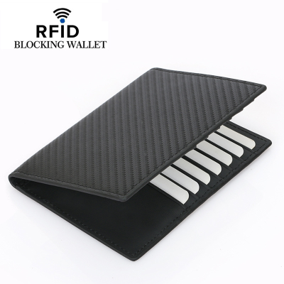 Luxury Passport Holder Carbon Fiber Leather Passport Case Holder Wallet with World Map Design