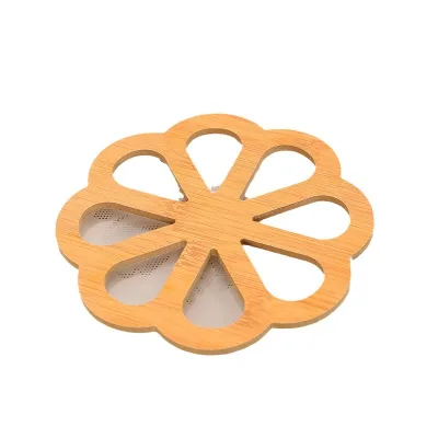 Factory Wholesale Hollow Bamboo Trivet Multi Shapes Wooden Heat Resistant Pot Holder Custom Engraved Table Coaster Bulk Supply