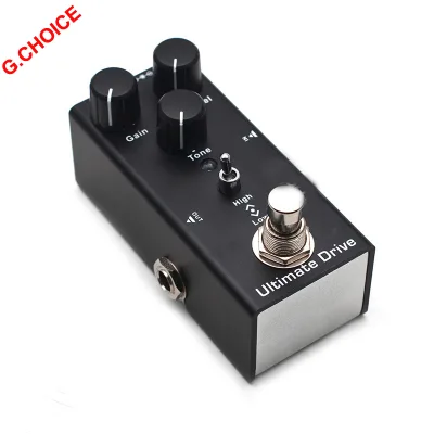 Quality Ultimate Drive Aluminum Alloy True Bypass Black Pedal for Electric Guitar