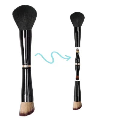 Multifunction Synthetic Hair Double Ended Metal Handle Travel Makeup Brush Set with Foundation Blush Concealer Eyeshadow Powder