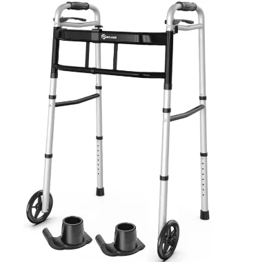 Foldable Lower Limb Walking Trainer with Armrest Rack Elderly Disabled Rehabilitation Equipment Daily Use Travel Walker Rollator