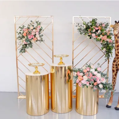 Wedding Bridal Shower Decoration Gold Glossy Harper Stands Frame Floral Wedding Arch Backdrop